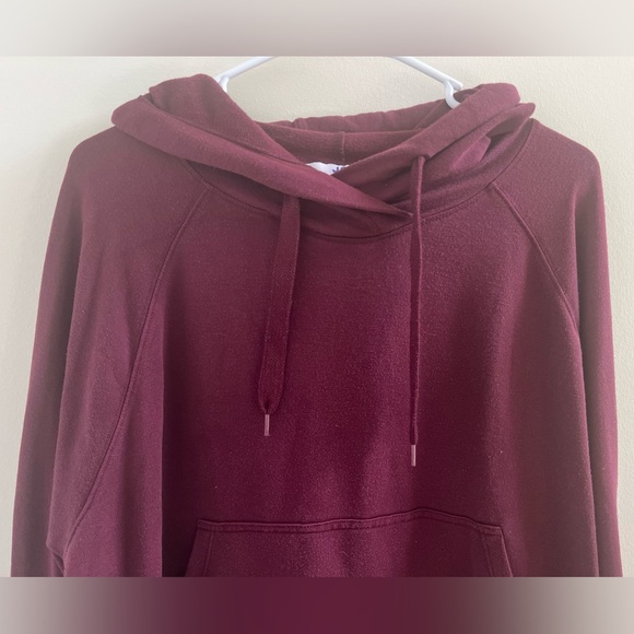 JoyLab Women’s Pullover Crop Hoodie Thumbholes Burgundy Maroon Size XL - Picture 4 of 12